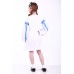 Embroidered dress for girl "Thought" White+Blue